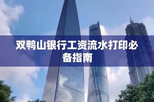 双鸭山银行工资流水打印必备指南