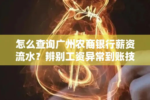 怎么查询广州农商银行薪资流水?辨别工资异常到账技巧?
