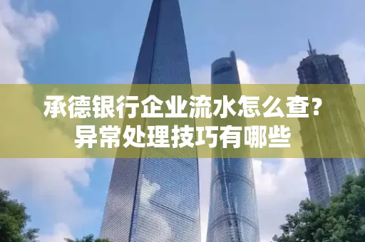 承德银行企业流水怎么查?异常处理技巧有哪些