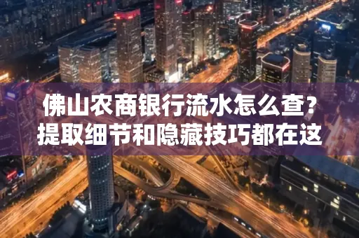 佛山农商银行流水怎么查?提取细节和隐藏技巧都在这了
