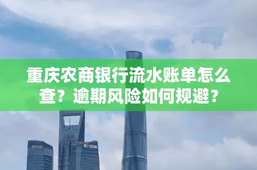 重庆农商银行流水账单怎么查?逾期风险如何规避?