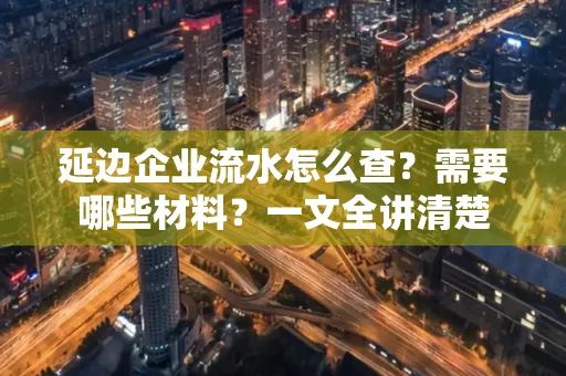 延边企业流水怎么查?需要哪些材料?一文全讲清楚