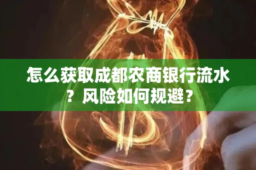 怎么获取成都农商银行流水?风险如何规避?